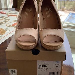 Toms Stella nubuck Wedge sandals